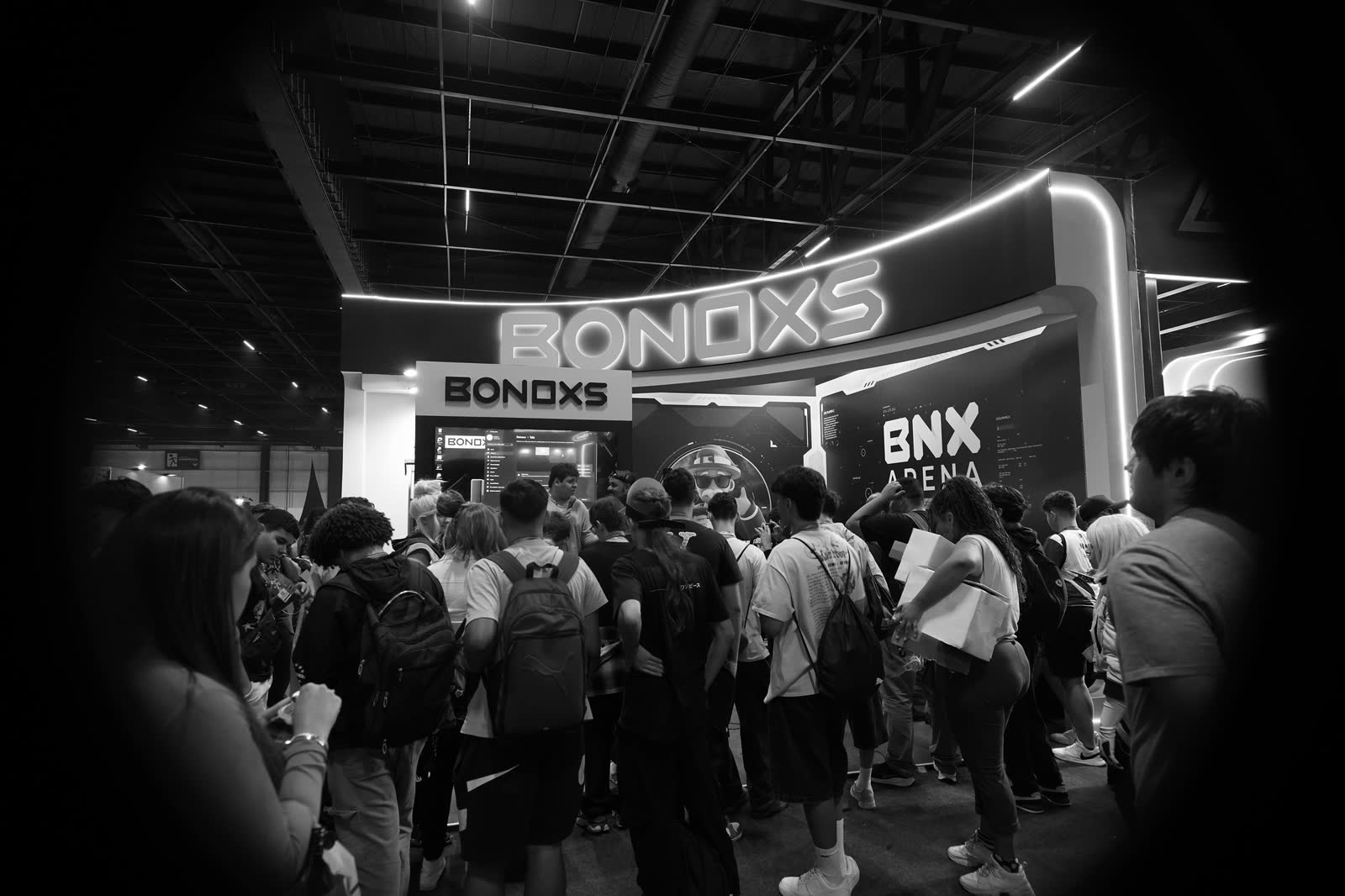 Players lining up at the BONOXS stand